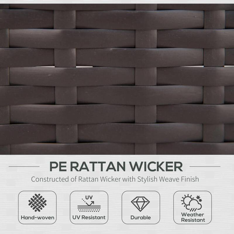 7PCS Weatherproof PE Rattan Patio Set, Sectional Storage