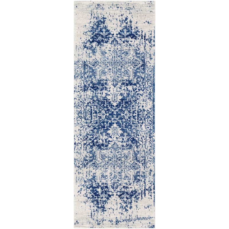 Livabliss Esther Vintage Traditional Area Rug - 2'7" x 20' Runner - Blue