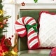 preview thumbnail 1 of 12, Glitzhome 15.75"H Hooked Candy Cane Shaped Pillow Christmas Ornaments