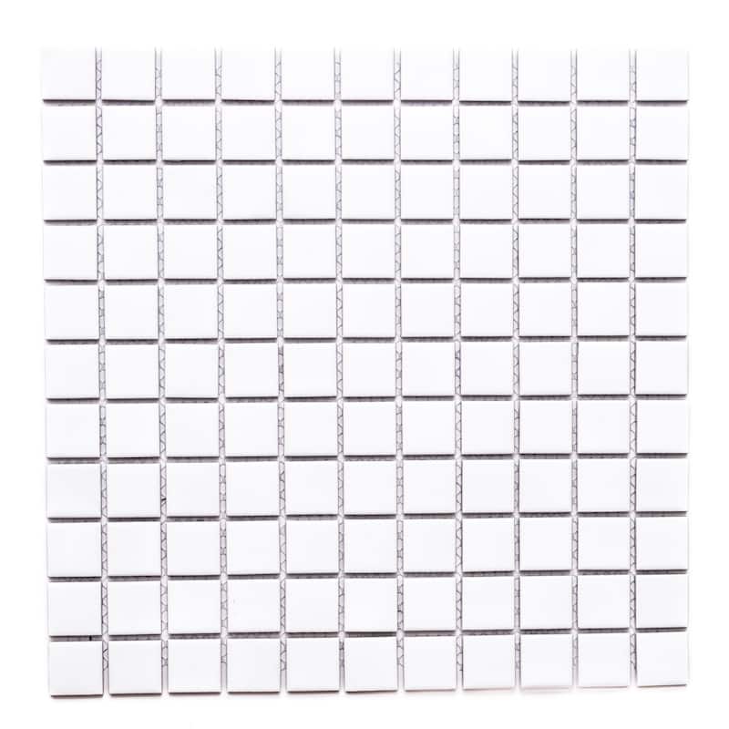 The Tile Life Cube 1x1 White Matte Porcelain Mosaic Floor, Wall & Backsplash Tile