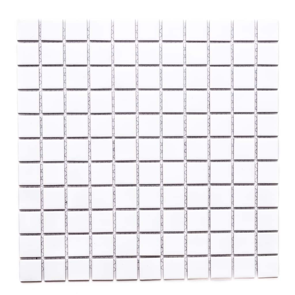 The Tile Life Cube 1x1 White Matte Porcelain Mosaic Floor, Wall & Backsplash Tile