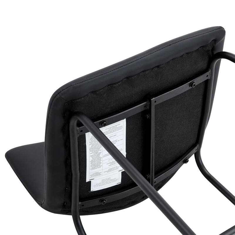 Set of 2 Modern Minimalist Style PU Material Bar Stools - Black, suitable for kitchen, bar, and modern home design, with