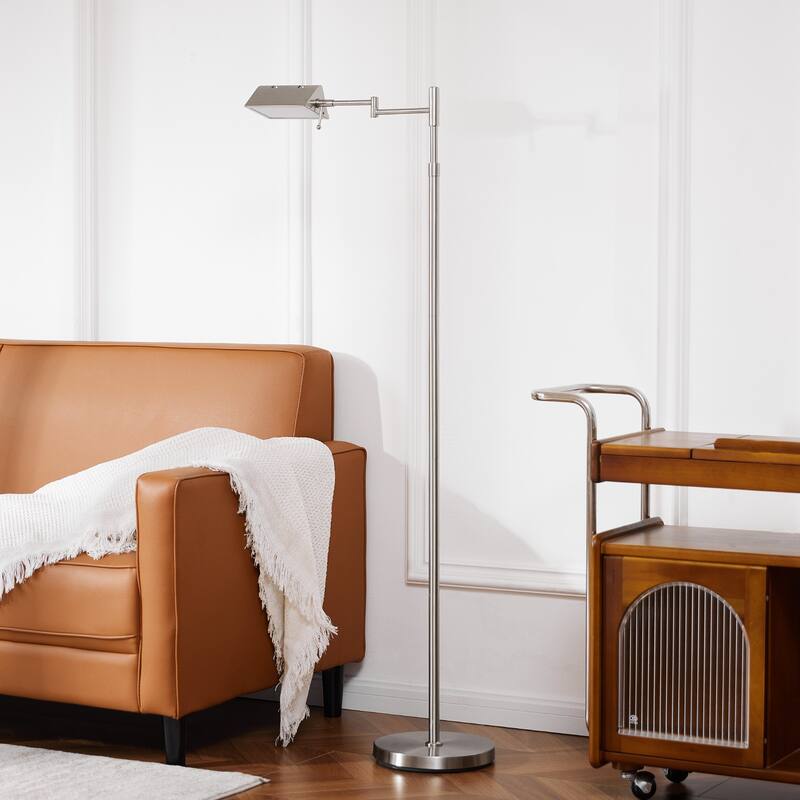 56" Dimmable LED Task Floor Lamp with Adjustable Height Swing Arms 3 Color Temperatures