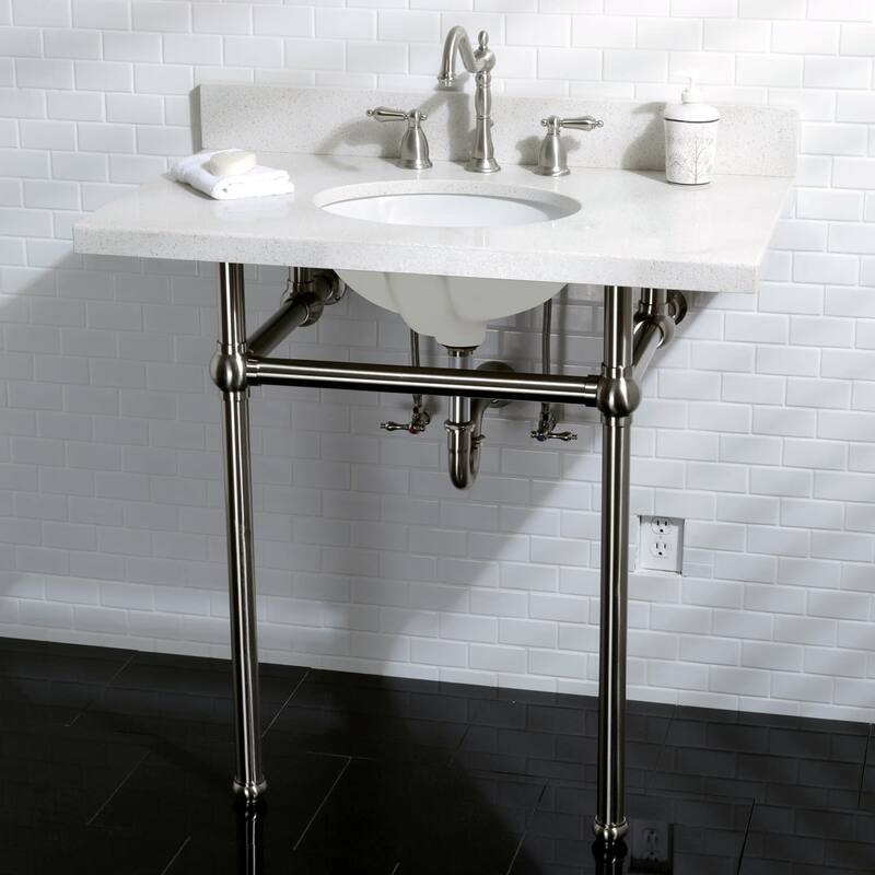 Kingston Brass Heritage Widespread Bathroom Faucet with Brass Pop-Up