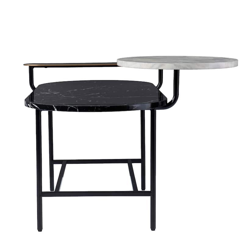SEI Furniture Aasen Contemporary Black Stone Coffee Table