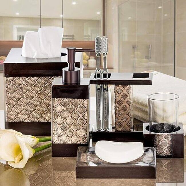 Creative Scents Square Tissue Box Cover Modern Brown Tissues Cube Box