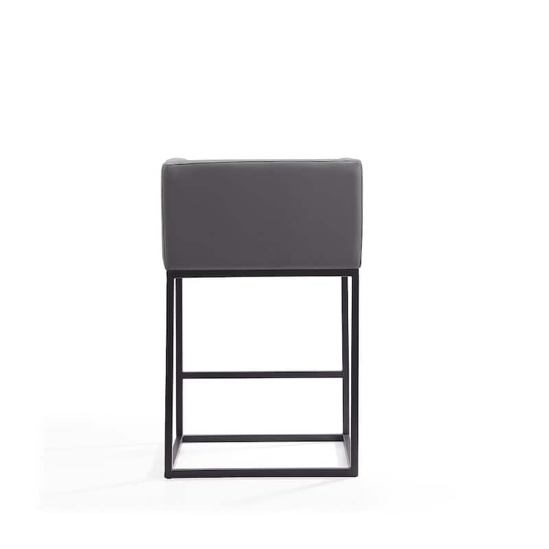 Manhattan Comfort Embassy 34 in. Black Metal Counter Height Bar Stool (Set of 2)