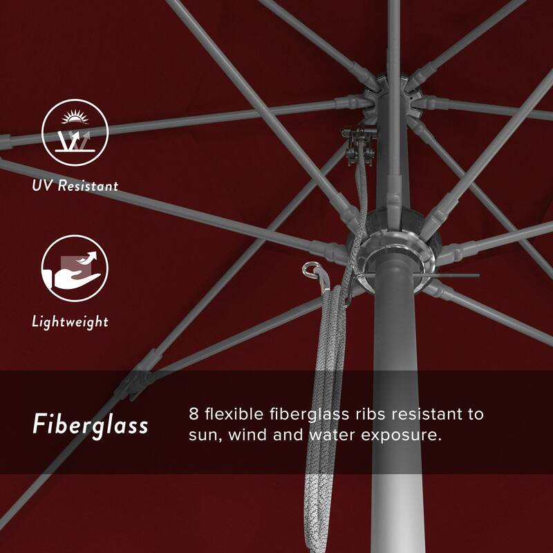 California Umbrella 11' Rd Aluminum Frame, Fiberglass Rib Market Umbrella, Push Open, Anodized Silver Finish, Olefin Fabric