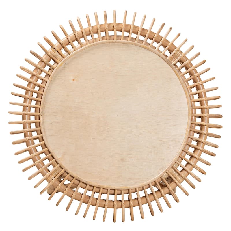 bali & pari Elani Modern Bohemian Natural Rattan Coffee Table