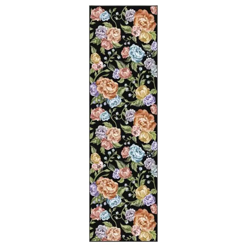 HomeRoots Floral Traditional Rectangle Area Rug