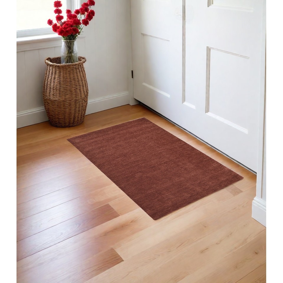 HomeRoots Solid Color Transitional Rectangle Area Rug