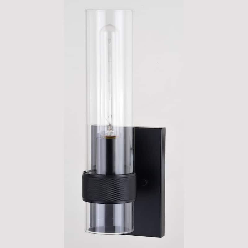 Bari 1 Light Contemporary Wall Sconce with Clear Cylinder Glass
