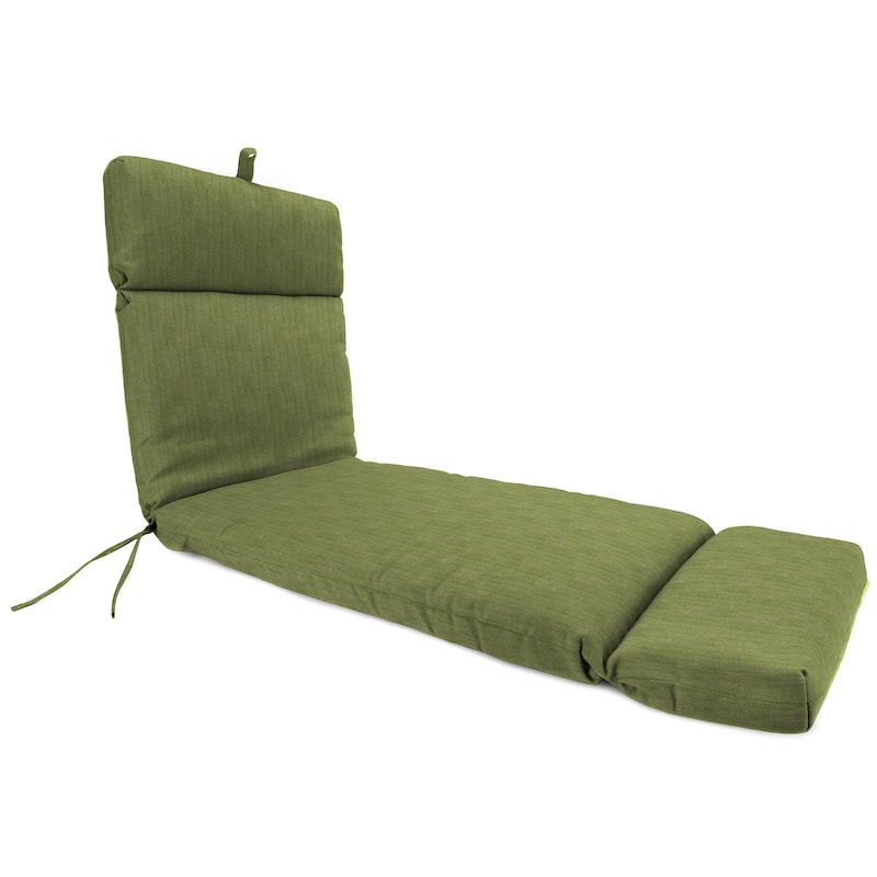 72" x 22" Outdoor Chaise Lounge Cushion with Ties and Loop - 72'' L x 22'' W x 3.5'' H - Spring Green