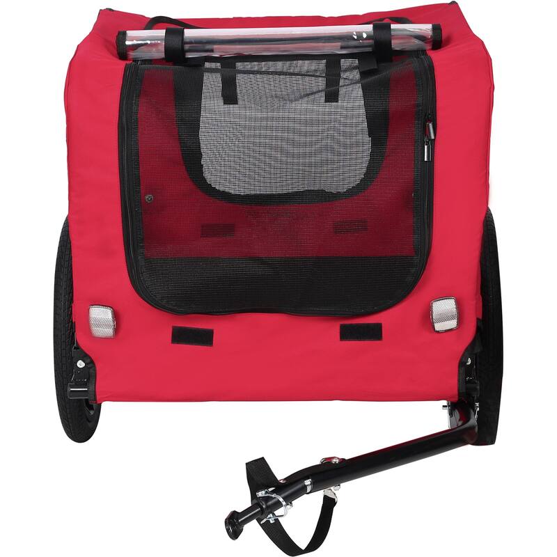 Foldable Dog Bike Trailer with Steel Frame, 16-Inch Wheels, and 88lb Capacity