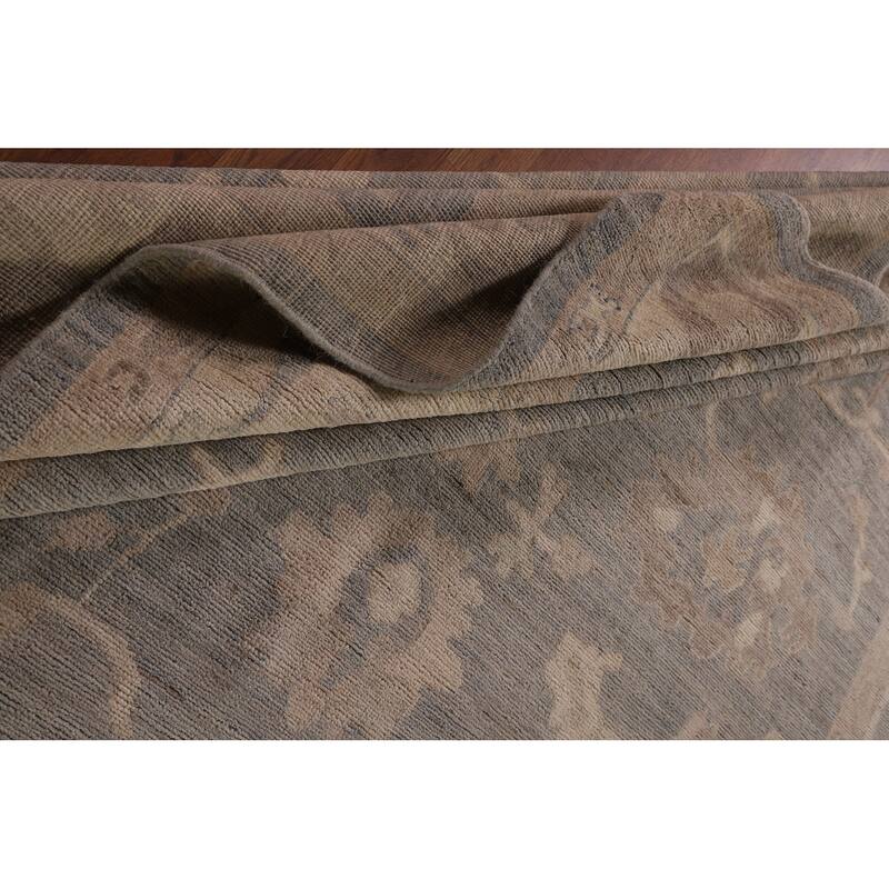 Vegetable Dye Oushak Area Rug Hand-Knotted Wool Carpet - 8'3" x 9'8"