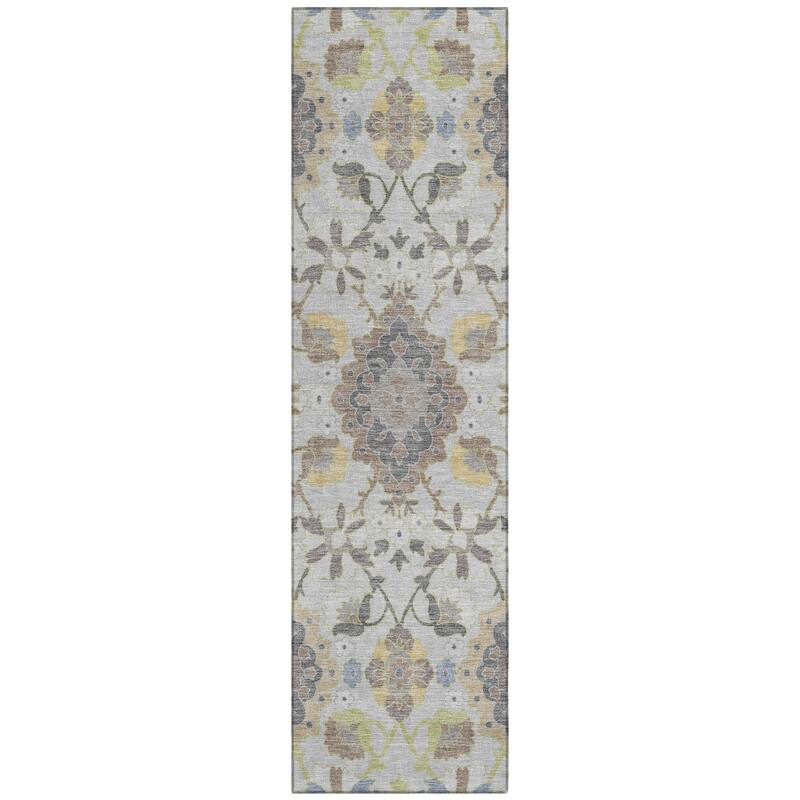 Machine Washable Indoor/ Outdoor Boho Traditional Chantille Rug