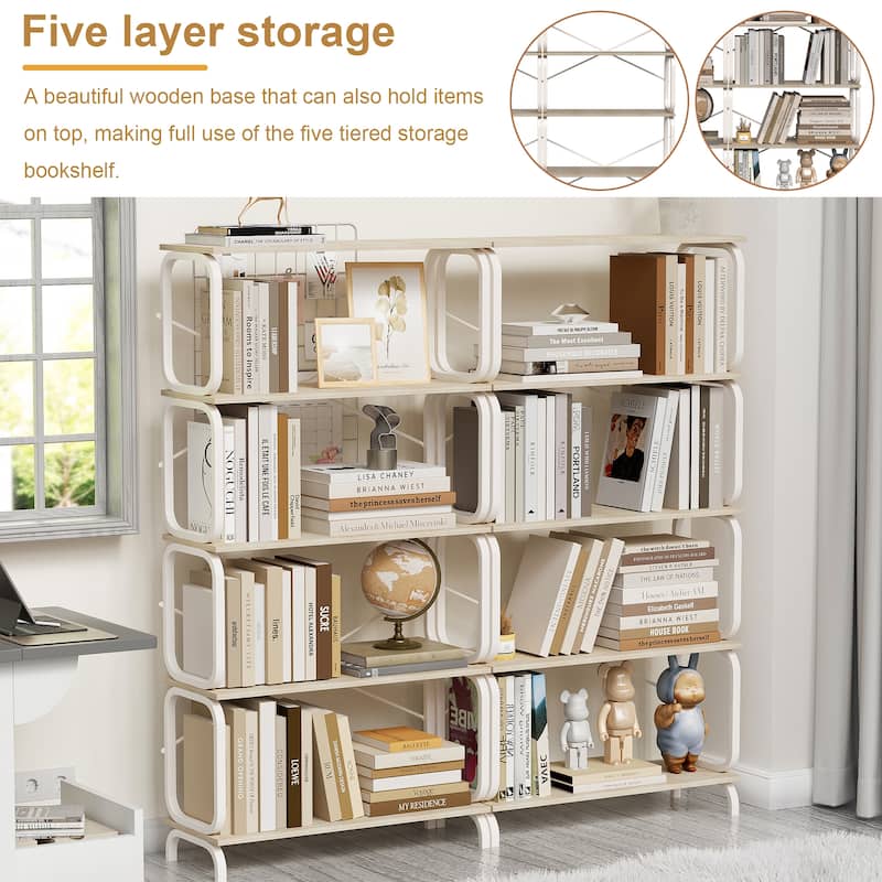 5-Tier Industrial Bookshelf
