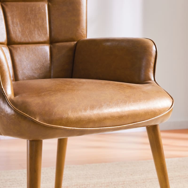 HUIMO High-back Accent Chair Modern Wing Back Chair-Faux Leather