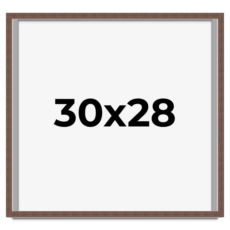 30x28 Shadow Box Frame Brown | 1.125 inches Deep Real Wood Rustic