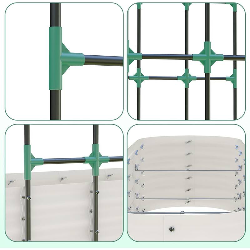 96" Galvanized Raised Garden Bed, with Vertical Arch Trellis