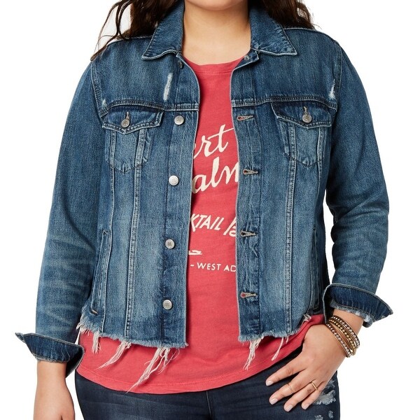 lucky brand frayed hem denim jacket