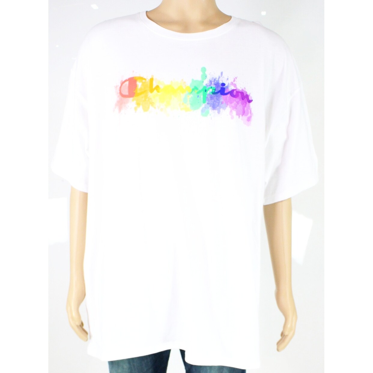 Shop Champion Mens T Shirt White Multi Size 2xl Paint Logo Graphic Print Tee 185 Overstock 31630193
