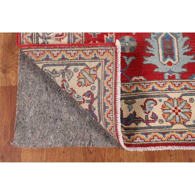 Red Kazak Area Rug Hand-Knotted Bedroom Wool Carpet - 5'1" x 6'7"