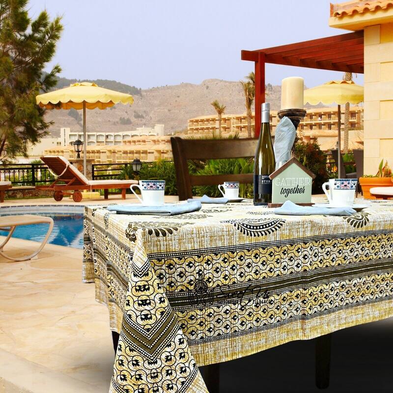 Cotton Floral Tablecloth Rectangle - 70 x 102 in.