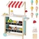 preview thumbnail 6 of 5, Kids Ice Cream Cart Wooden Toddler Market Stand W/ Chalkboard Storage Red