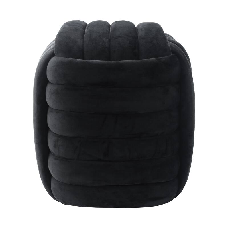 Modern Velvet Cube Knot Accent Stool with Layered Cushion Design