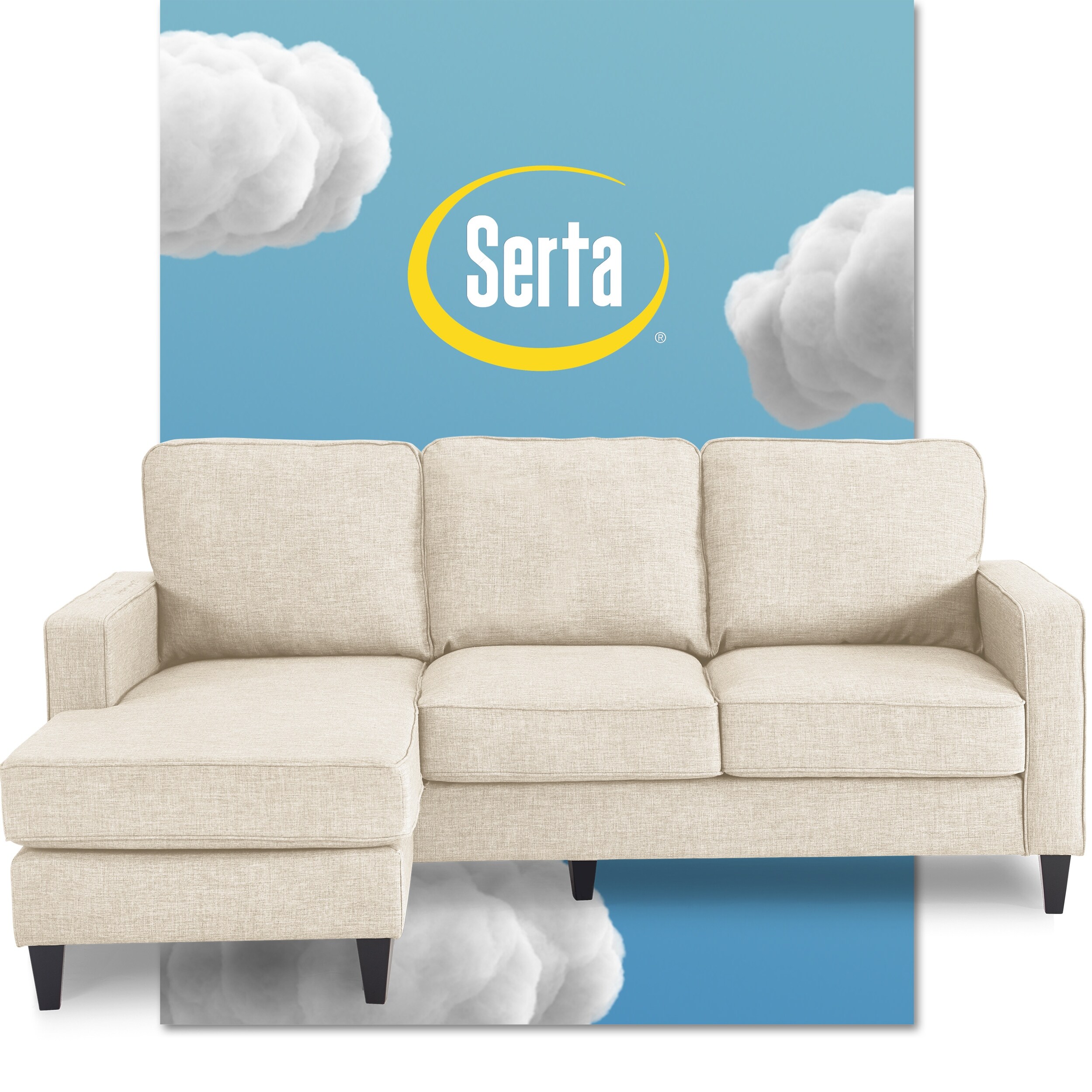 Serta Harmon 80 Inch Reversible Sectional Sofa On Sale Overstock 29077612
