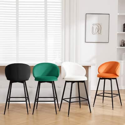 26"/30" Velvet Upholstered Swivel Counter/Bar Stools Set of 2/3