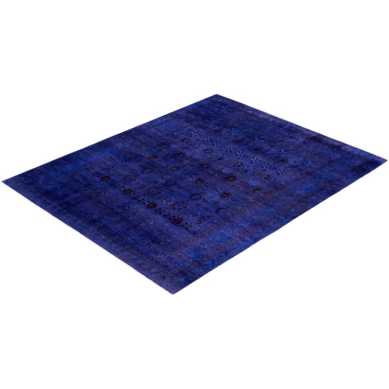 Overdyed One-of-a-Kind Hand-Knotted Area Rug - Purple - 8' 1" x 10' 1"
