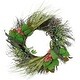 preview thumbnail 1 of 1, Wheat, Eucalyptus and Twig Artificial Wreath, 22-Inch