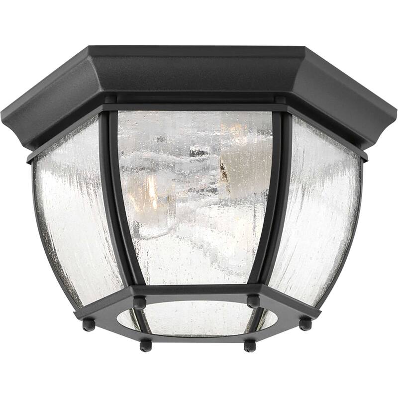 Progress Lighting Roman Coach 11" Two Light Incandescent Flush Mount - Black