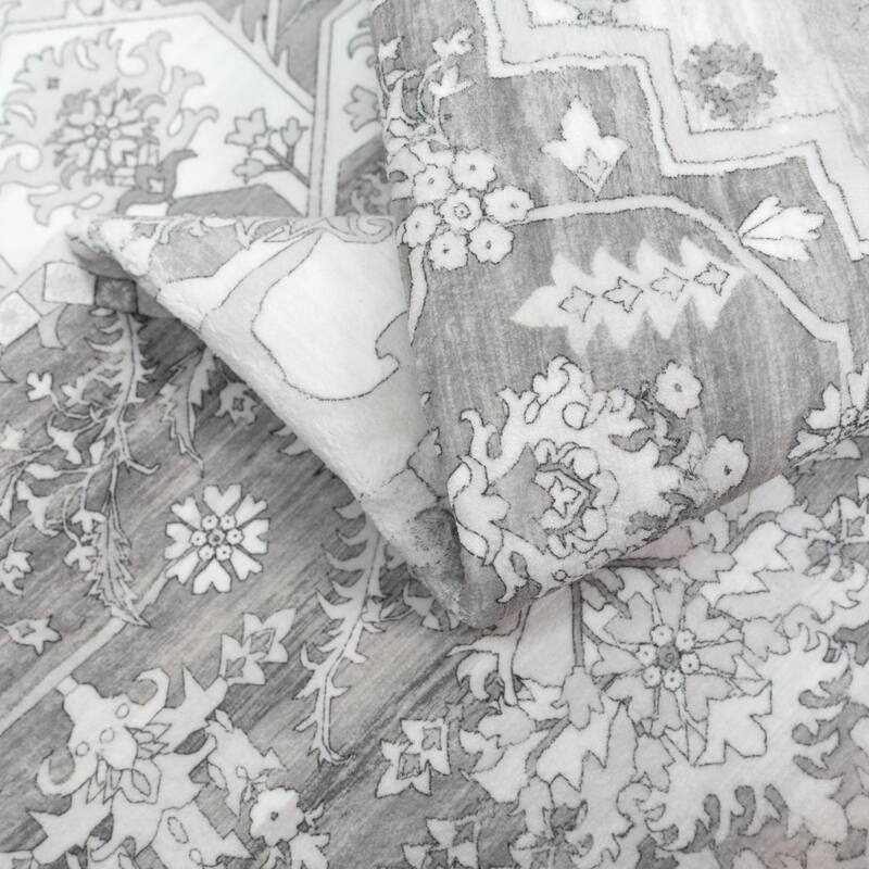 DriftAway Area Rug Washable Rugs for Living Room Non Slip Rubber Backing Low Pile Non Shedding Boho Foldable Vintage Rugs