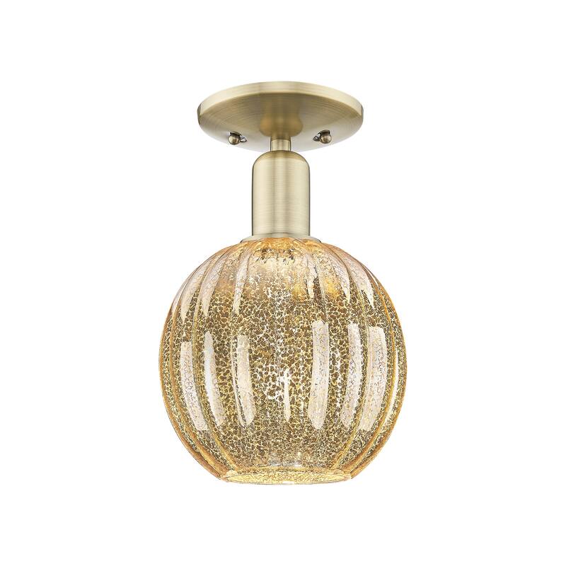 Innovations Lighting Downtown Urban - Preston - 1 Light 7" Globe Shade Semi-Flush Mount Light