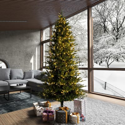 Vickerman 9' x 57" Kamas Fraser Fir Artificial Christmas Tree, 3mm LED Color Changing Lights