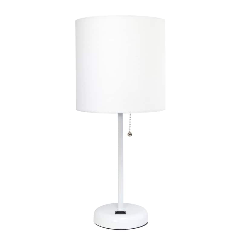 Porch & Den Custer Metal/ Fabric Lamp with Charging Outlet