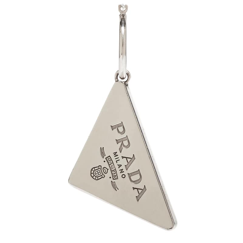 Prada Symbole Quartz Pendant Single Earring, Left Ear - Violet and Silver