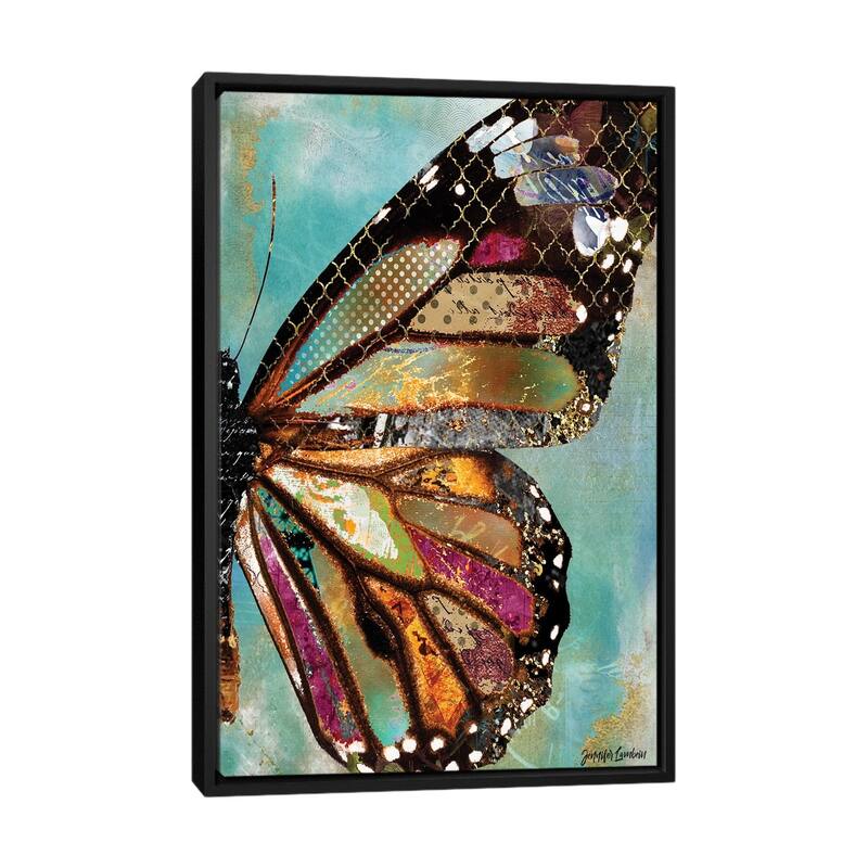 iCanvas "Blue Skies Butterfly Wing" by Jennifer Lambein Framed Canvas Print