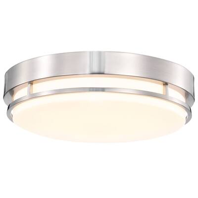 LED Flush Mount Ceiling Light  Brushed Nickel Round Lighting Fixture