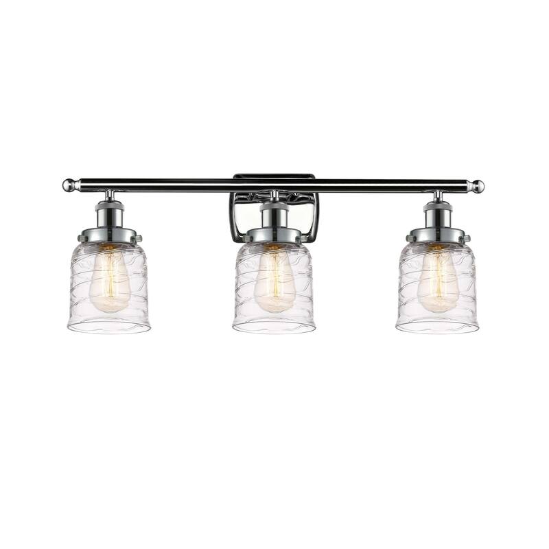 Innovations Lighting 916-3W-12-26 Bell Vanity Bell 3 Light 26" Wide - Polished Chrome / Deco Swirl