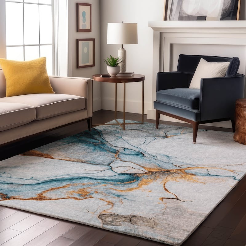 Premium Washable Super Soft Modern Crackle Mayfield Rug