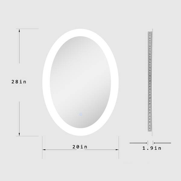 LED Wall Mounted Bathroom Antifog Frame Mirror with dimming lights