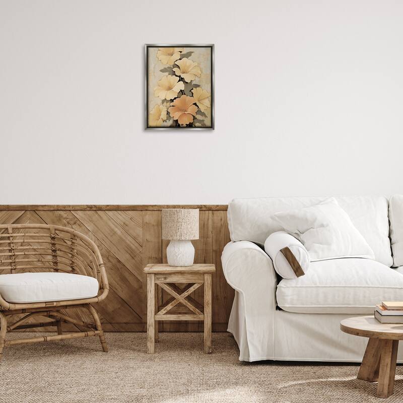 Stupell Muted Vintage Daffodils Framed Floater Canvas Wall Art Design By Franklyn Gregory