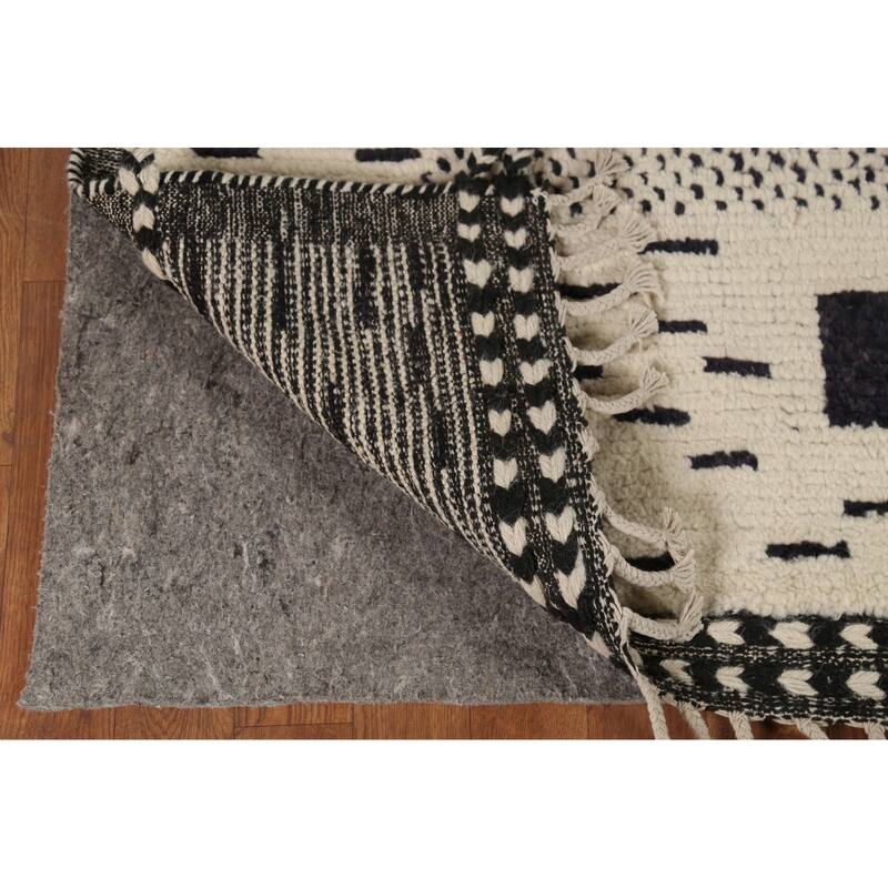Moroccan Abstract Rug Hand-Knotted Wool Carpet - 7'8"x 10'3"