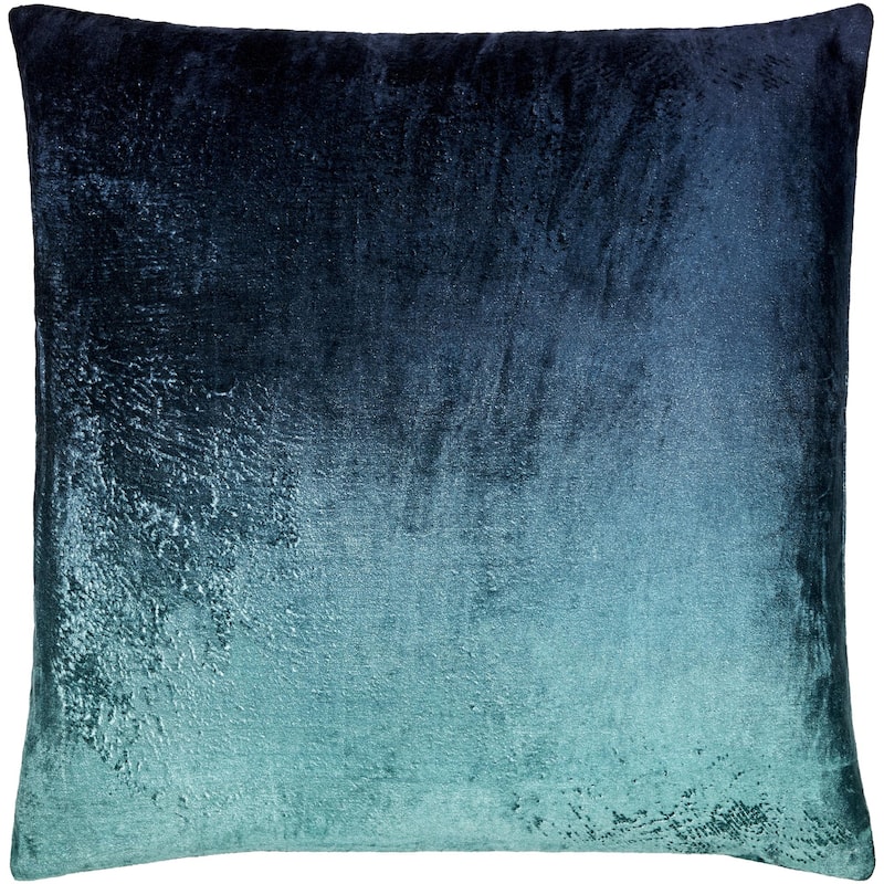 Mialy Global Abstract Throw Pillow - 20"L x 20"W - Cover Only - Emerald/Dark Blue