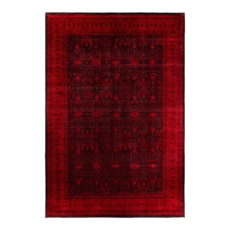 Overdyed, One-of-a-Kind Hand-Knotted Area Rug - Orange - 12' 4" x 18' 4"
