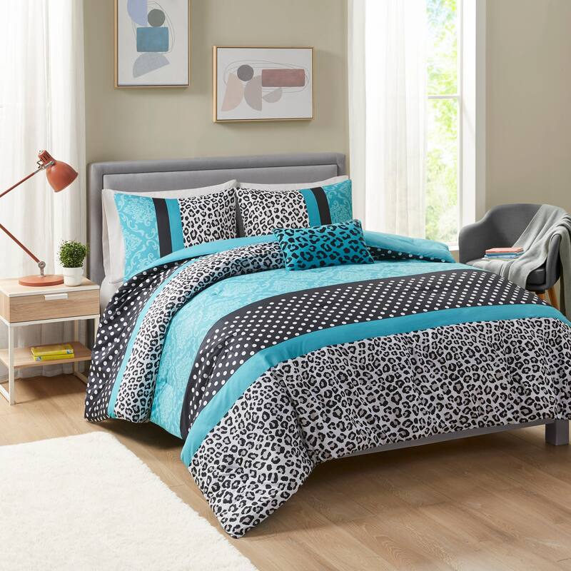 Camille Teal Comforter Set by Intelligent Design